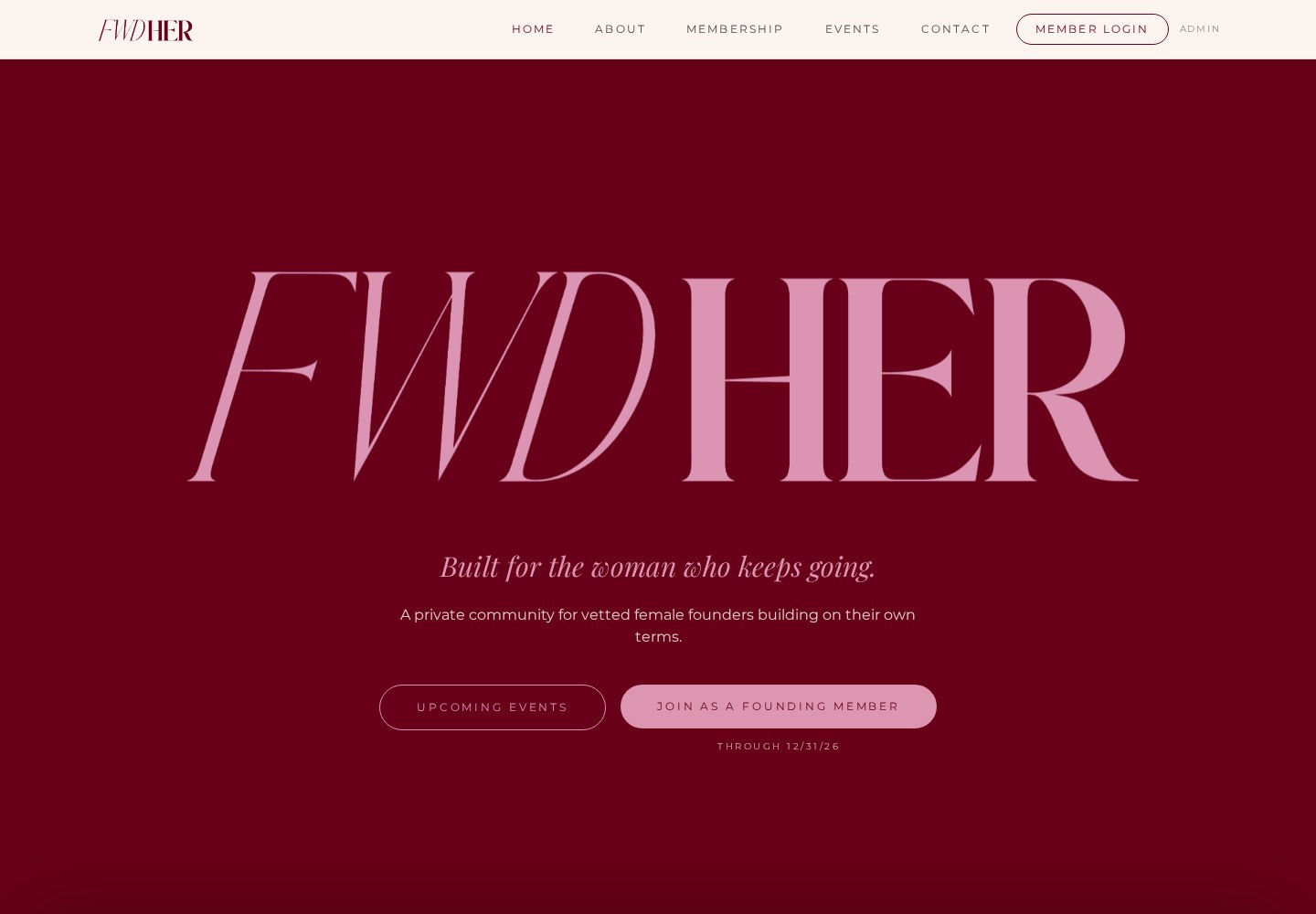 FWDHer live website homepage